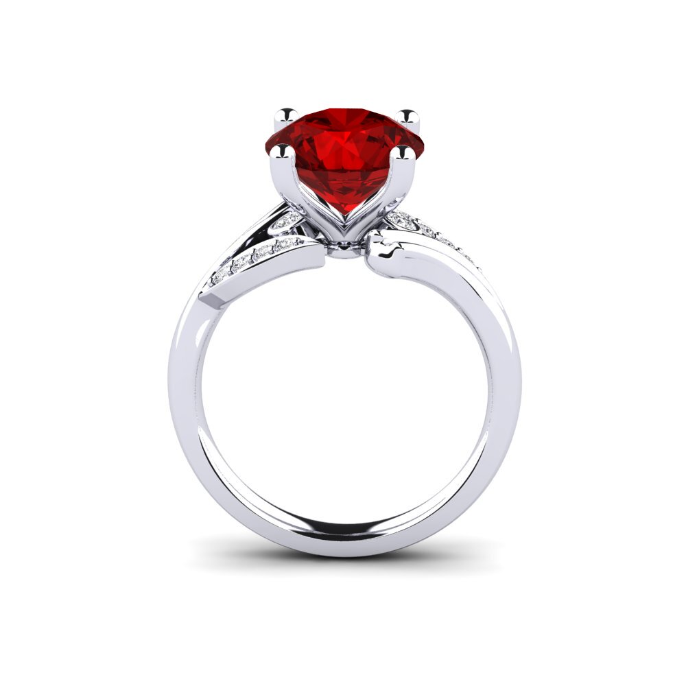 Rubí (Creado en laboratorio) Anillo de compromiso Agnella 3.0 crt
