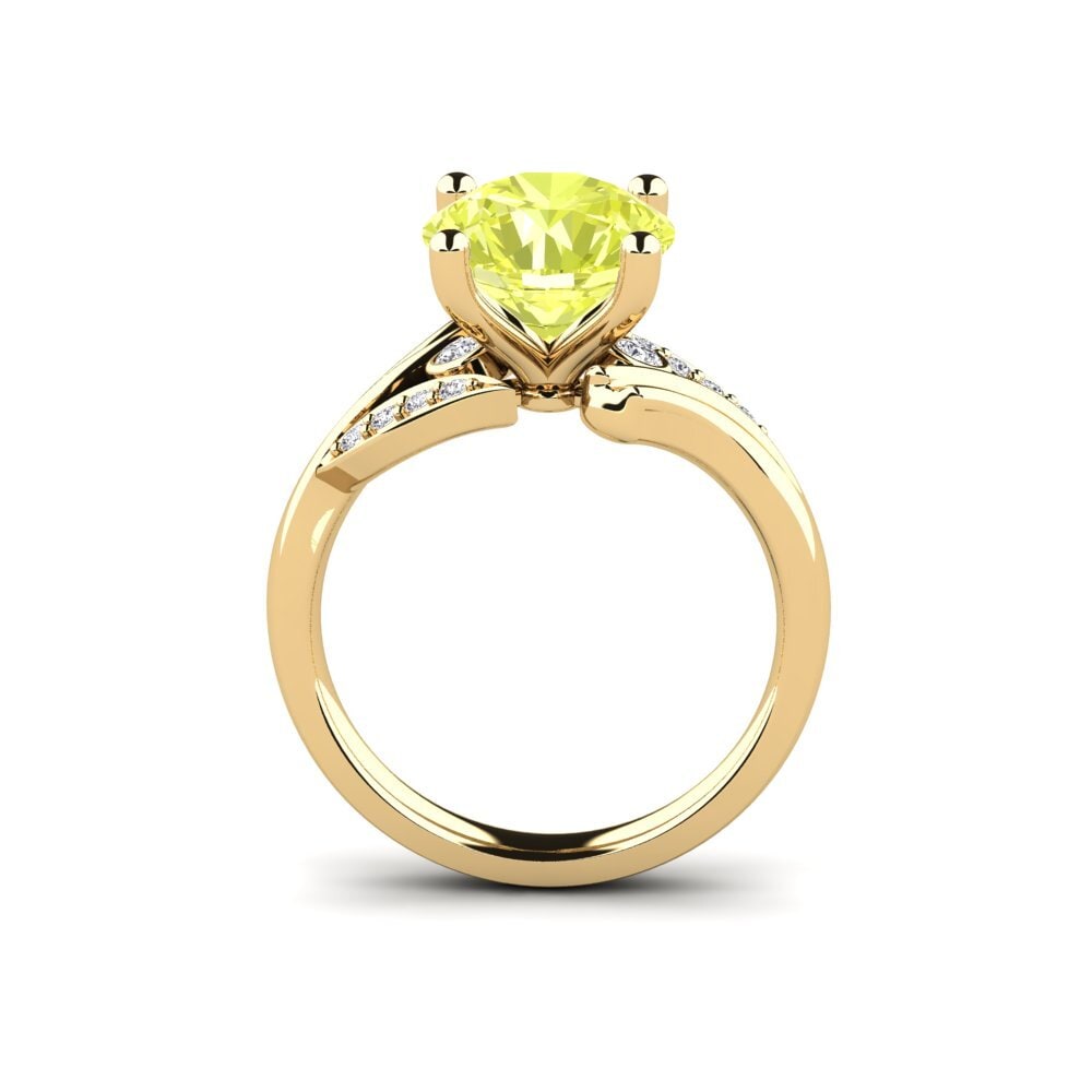 14ct Yellow Gold Lemon Quartz Engagement Ring Agnella 3.0 crt