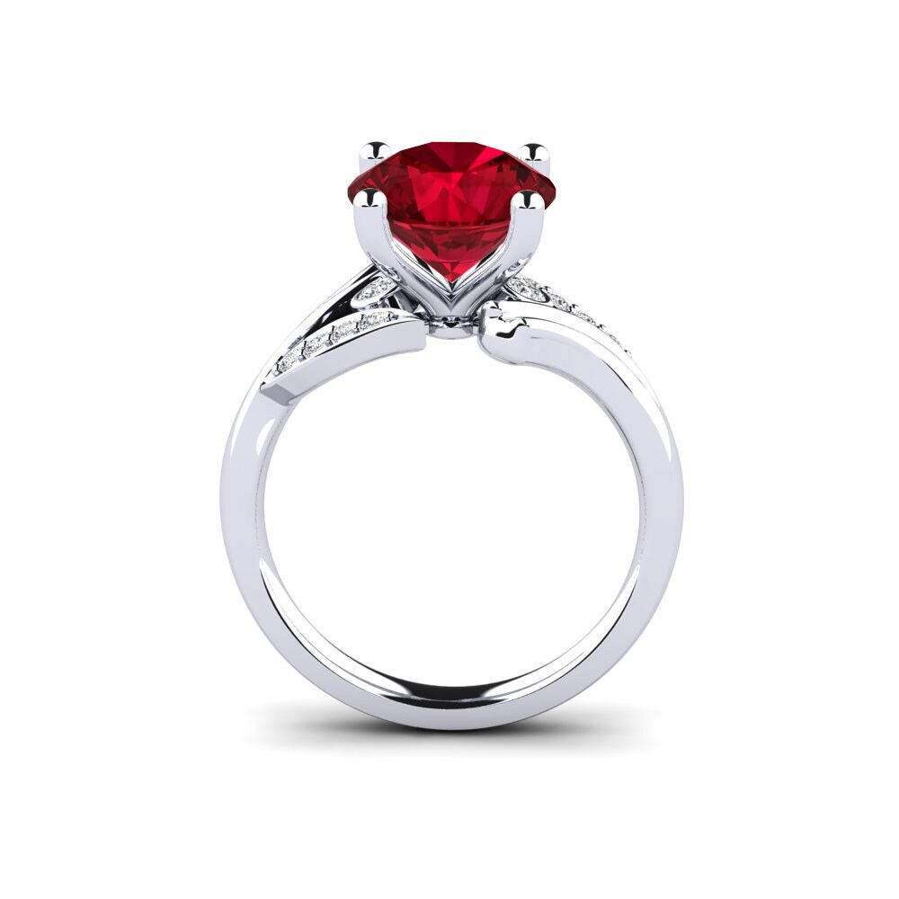 Red Zirconia Engagement Ring Agnella 3.0 crt