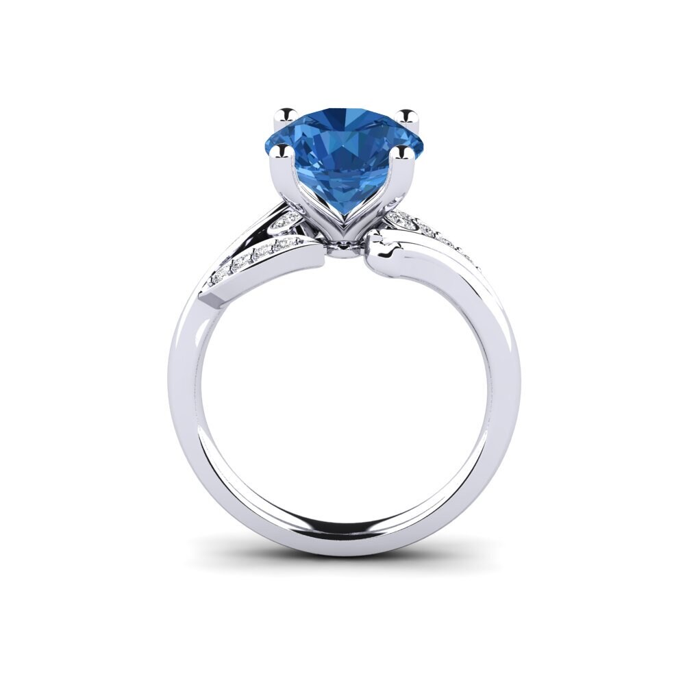 Dark Blue Zirconia Engagement Ring Agnella 3.0 crt