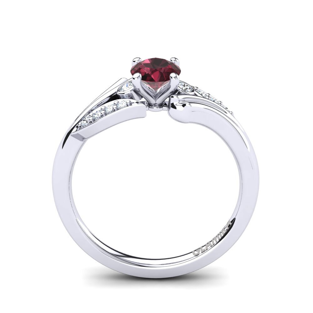 Round Garnet Ring Agnella 0.5 crt
