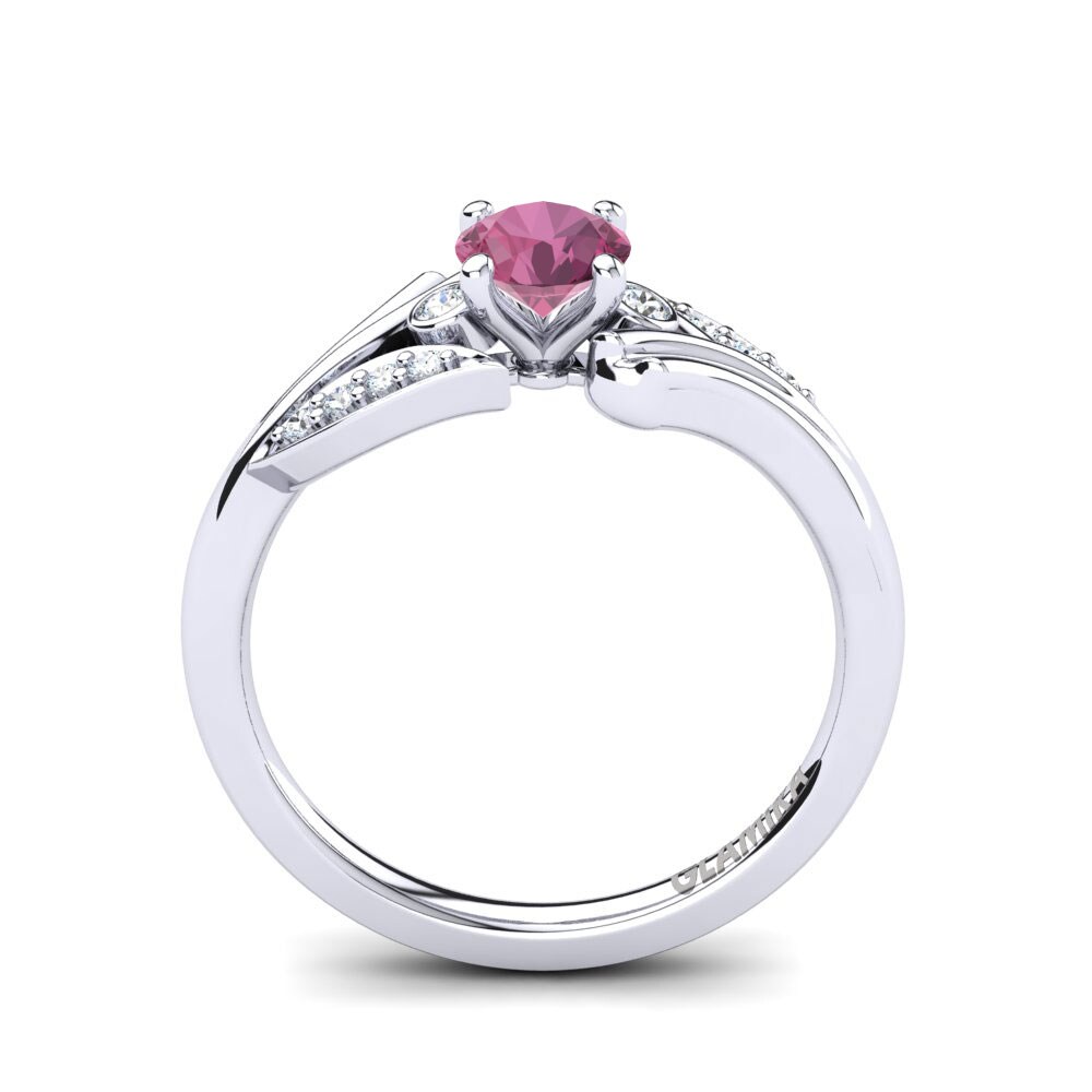 Round Pink Tourmaline Ring Agnella 0.5 crt