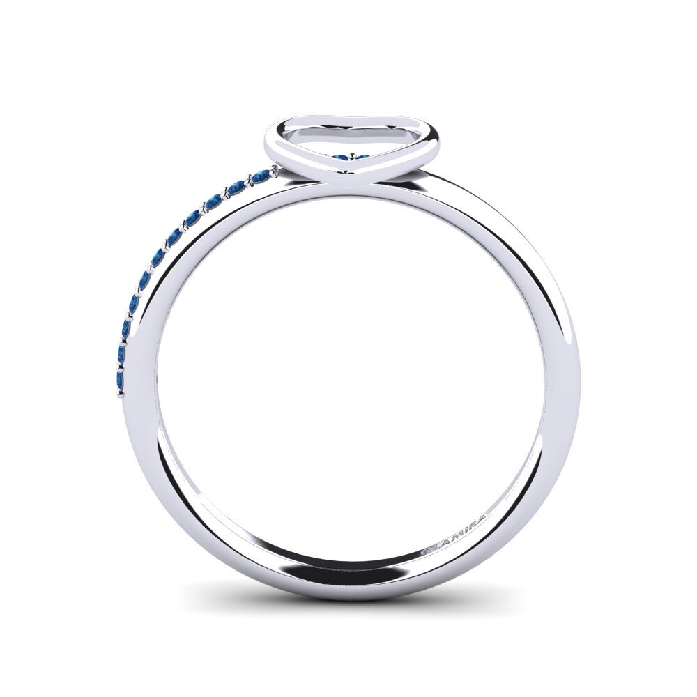 Zircone Blu Scuro Anello Ahsal