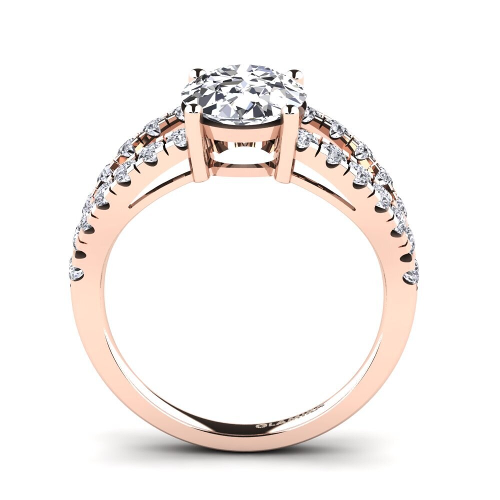 Rotgold 750 Oval Verlobungsringe Aida