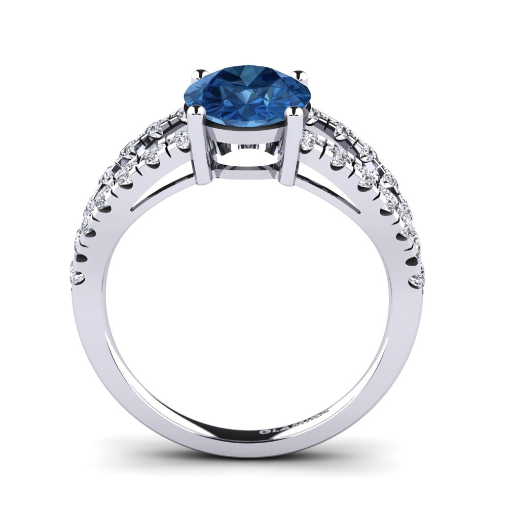 Circonita Azul Oscuro Anillo de compromiso Aida