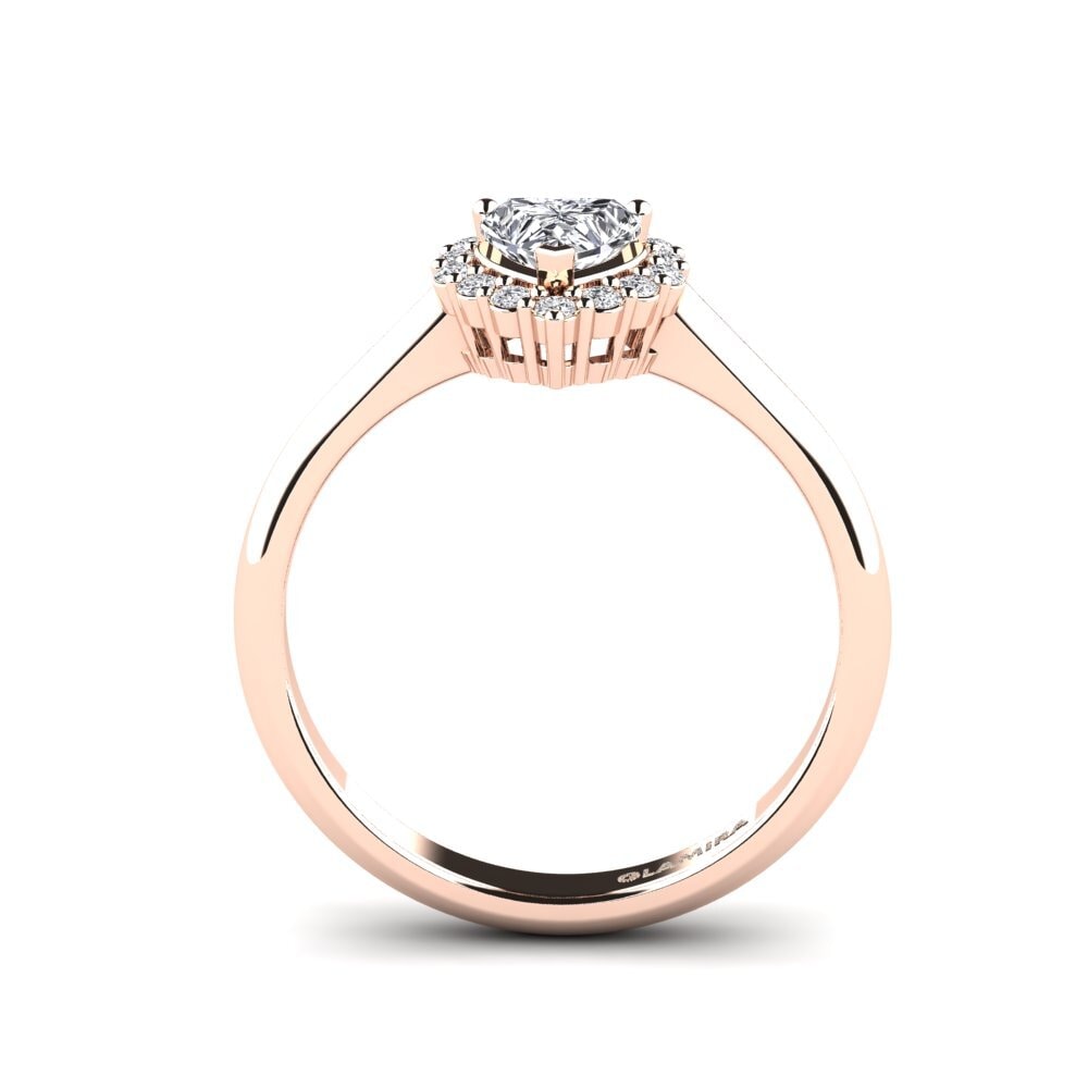 14k Oro Rosa Anillo de compromiso Ailefroide