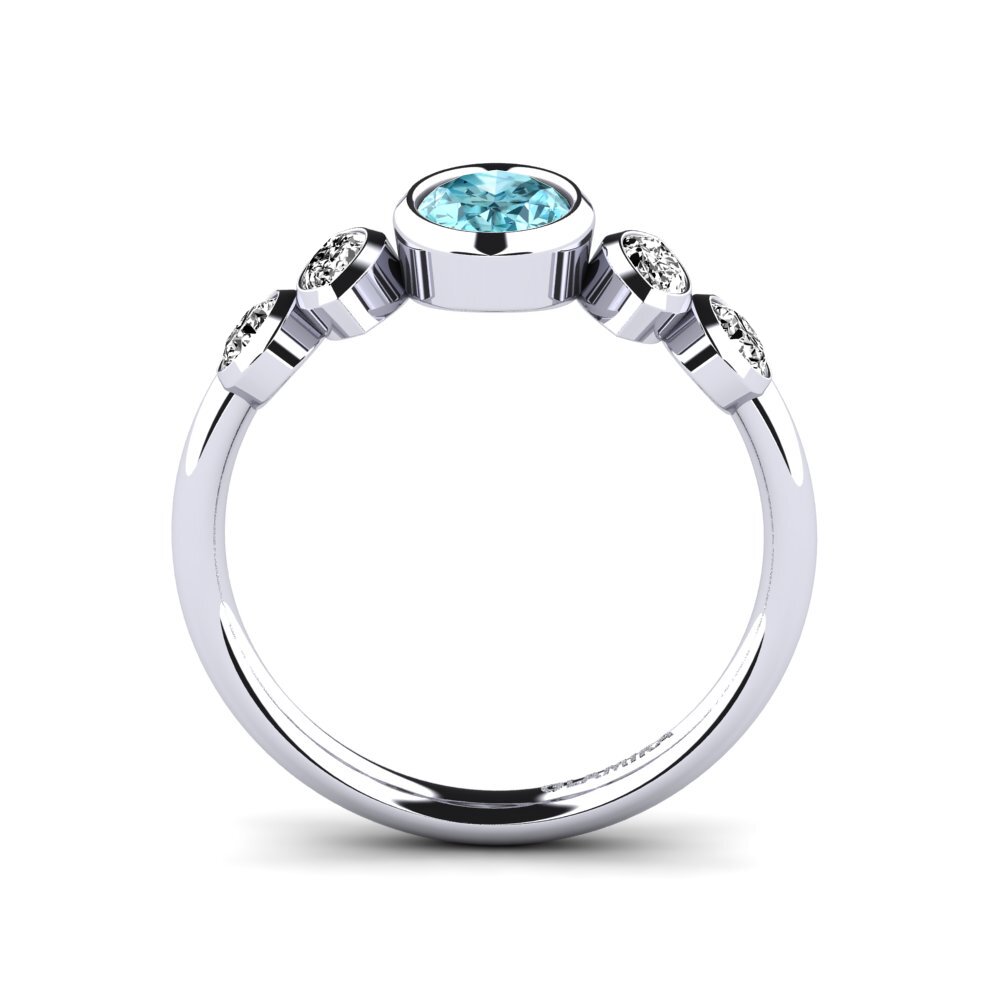 Blue Zircon Engagement Ring Ailesse
