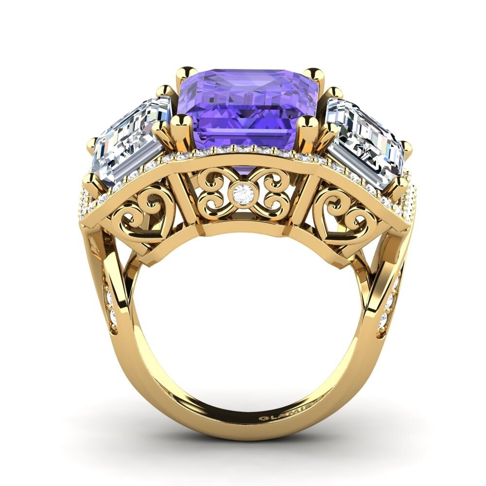 14k Oro Amarillo Anillo de compromiso Aithen