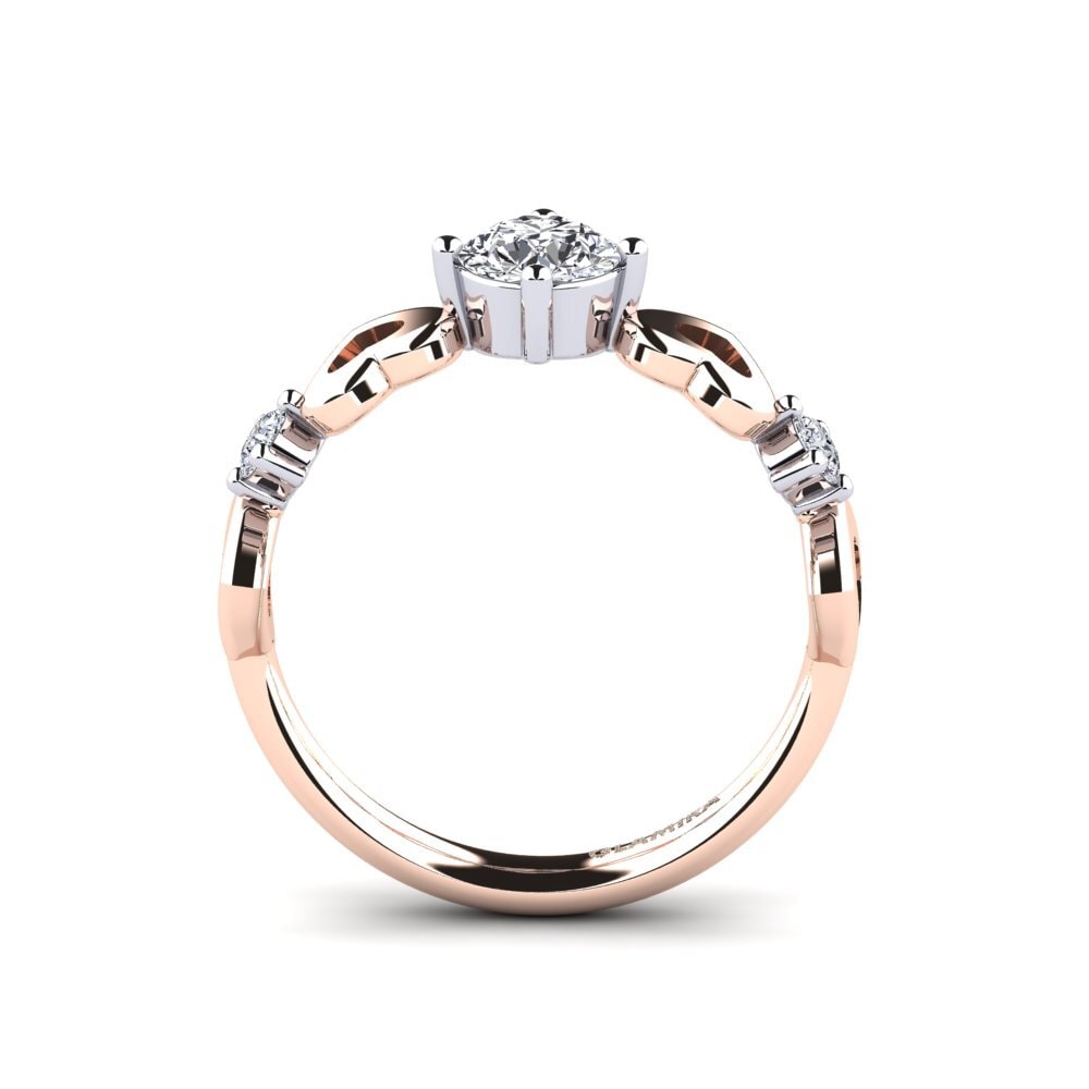 14ct Rose & White Gold Diamond Women's Ring Aizaya