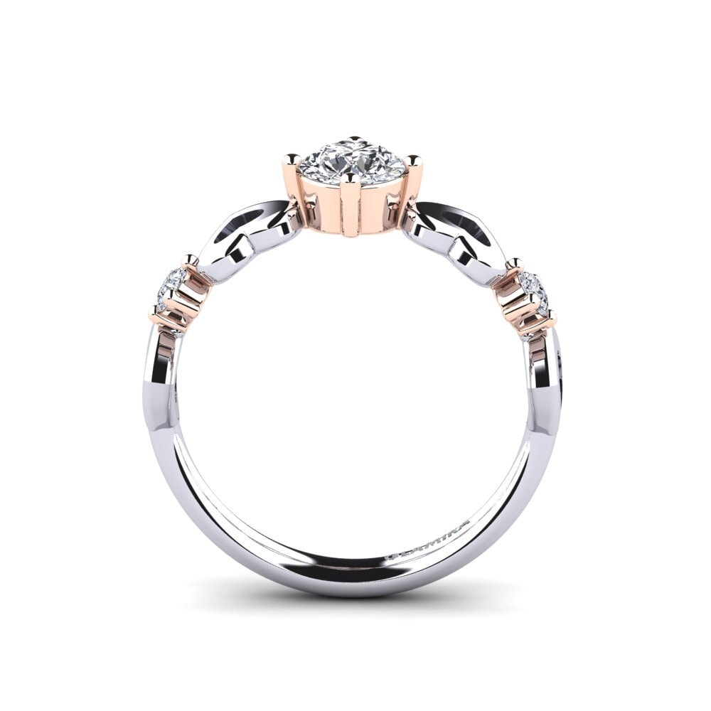 14ct White & Rose Gold Diamond Women's Ring Aizaya