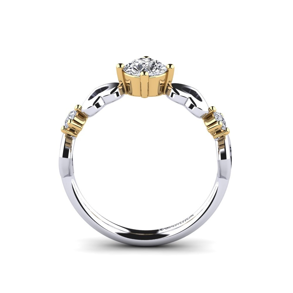 14ct White & Yellow Gold Diamond Women's Ring Aizaya
