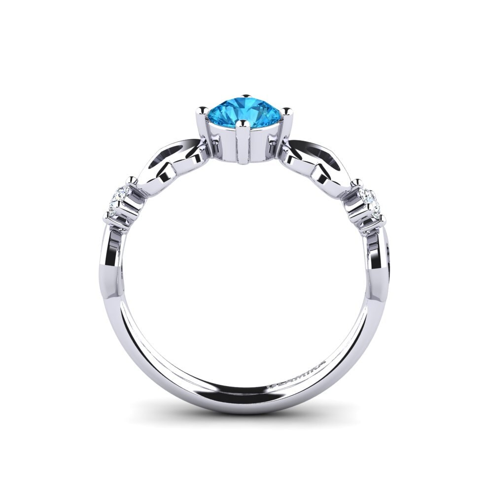 White Silver Blue Topaz Women's Ring Aizaya