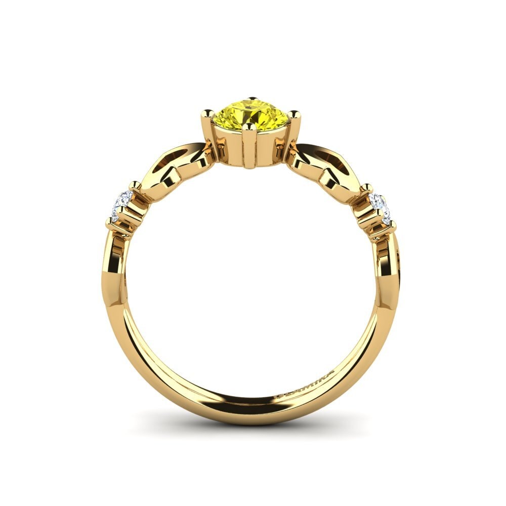 14ct Yellow Gold Yellow Diamond Women's Ring Aizaya