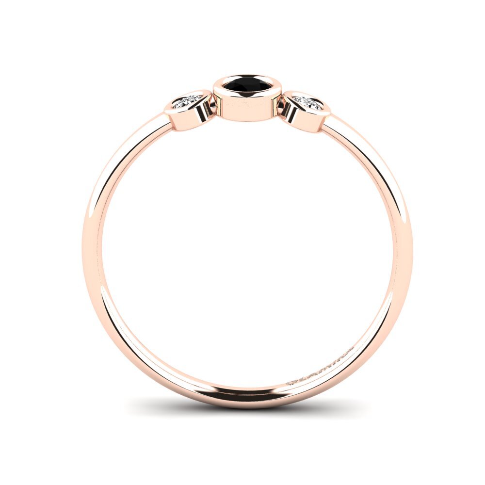 14ct Rose Gold Black Onyx Engagement Ring Akee