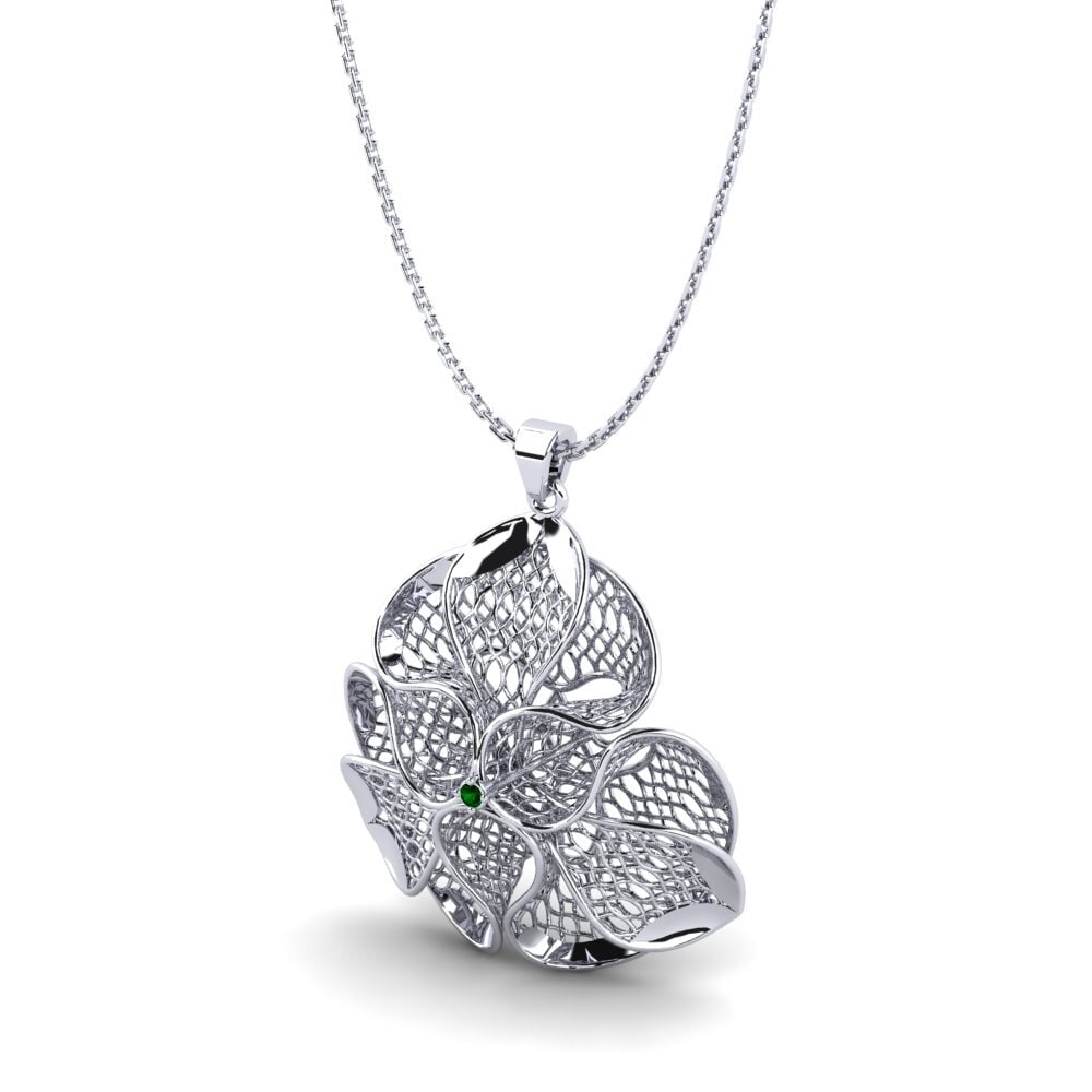 Plata 925 Circonita Verde Colgante de Mujer Akua