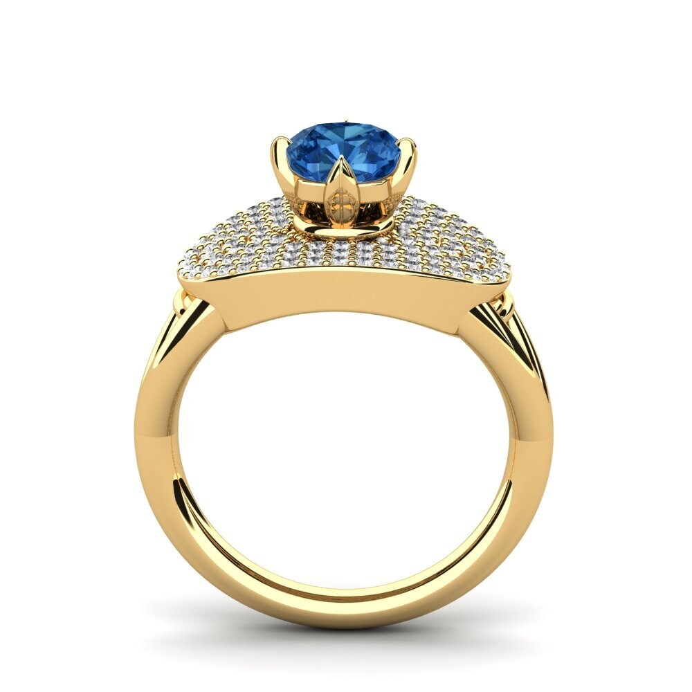 Dark Blue Zirconia Engagement Ring Alard