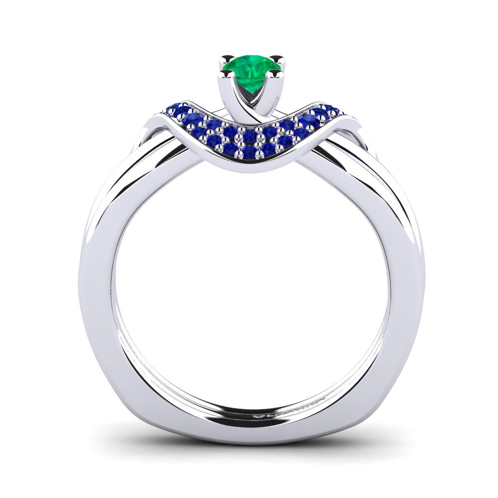 Emerald Engagement Ring Alasha 0.16 crt
