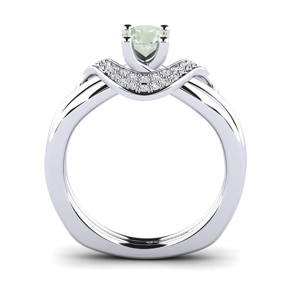 Amatista verde Anillo de compromiso Alasha