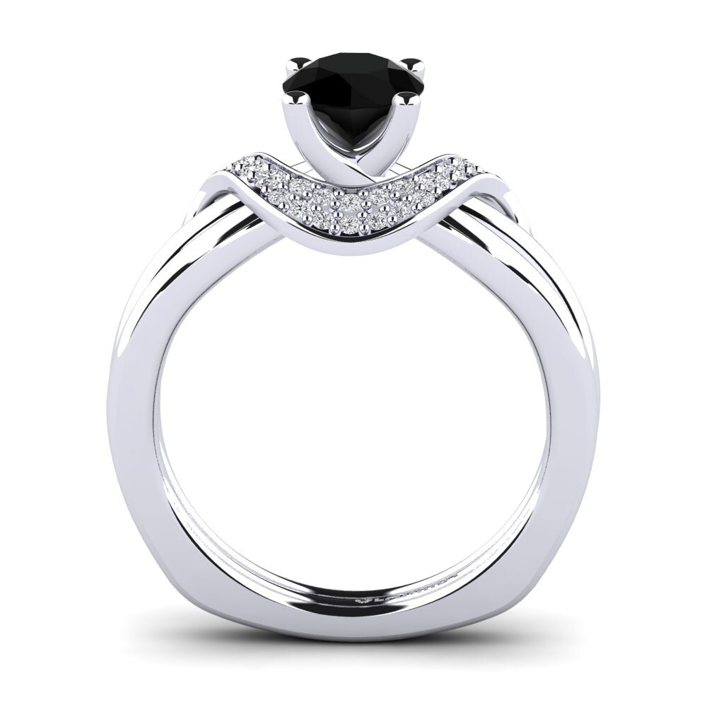 Black Diamond Engagement Ring Alasha 0.8 crt