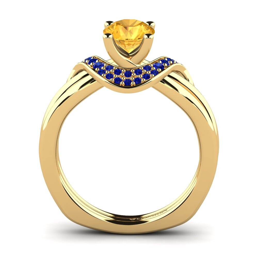14ct Yellow Gold Citrine Engagement Ring Alasha 0.8 crt