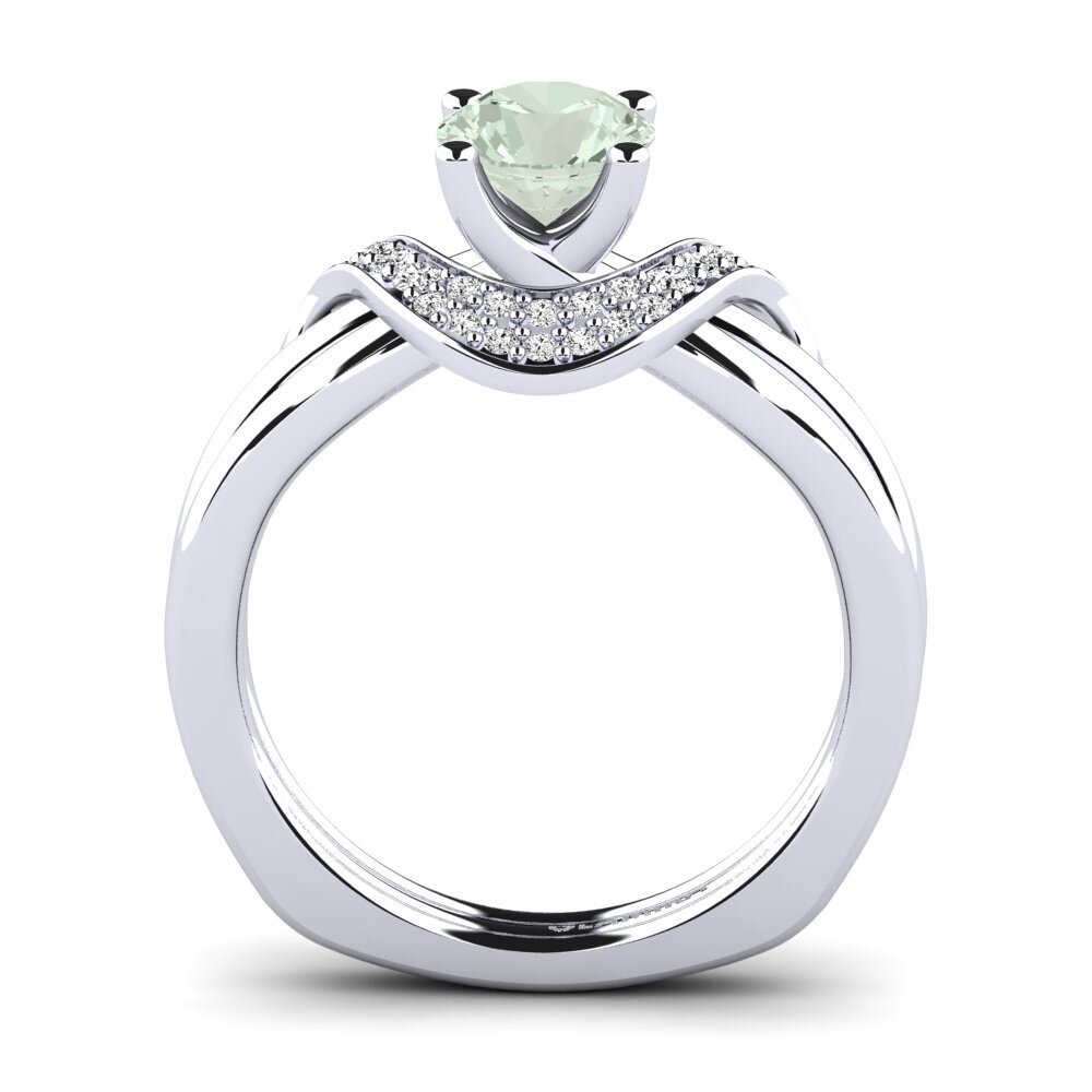 Amatista verde Anillo de compromiso Alasha 0.8 crt