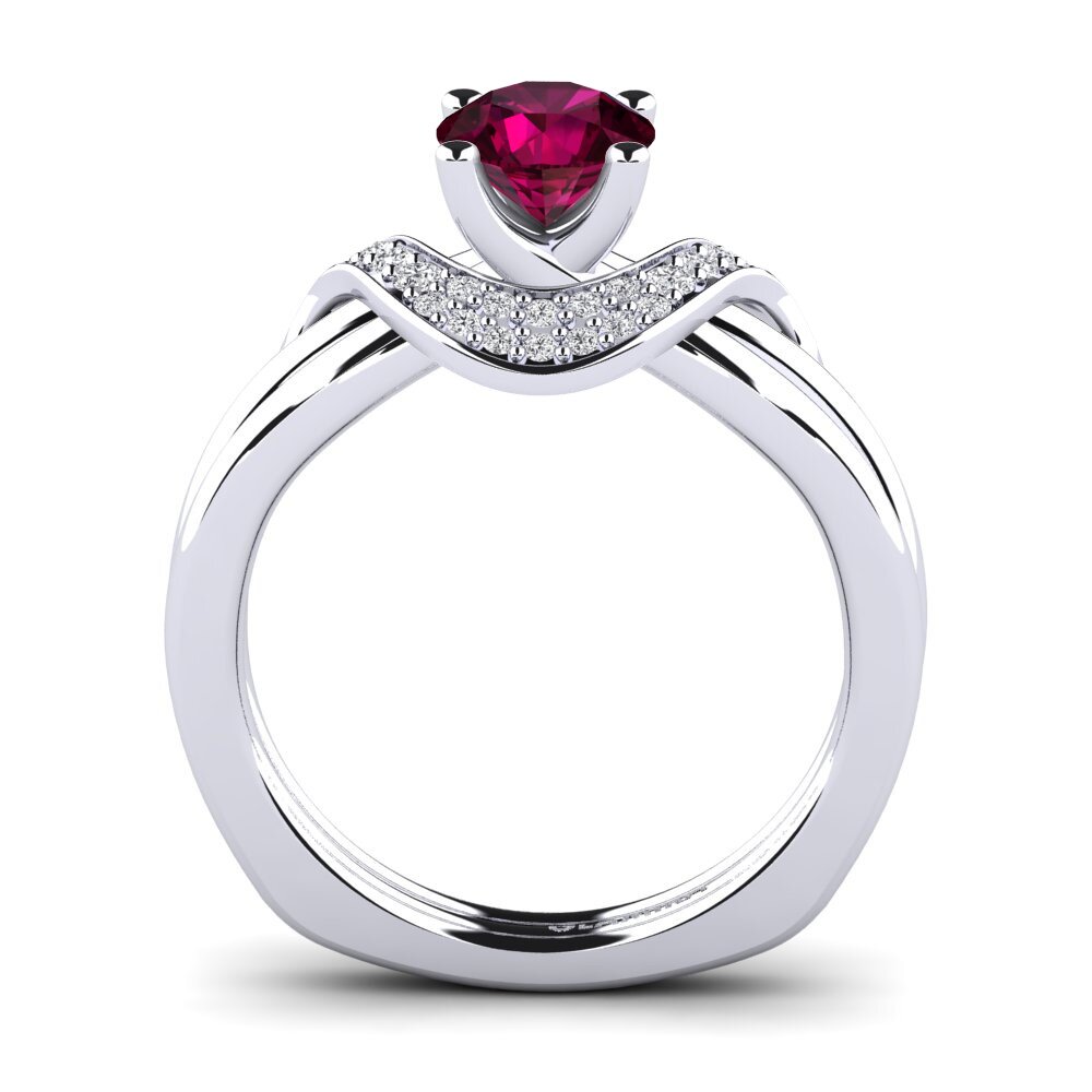 Rhodolite Garnet Engagement Ring Alasha 0.8 crt