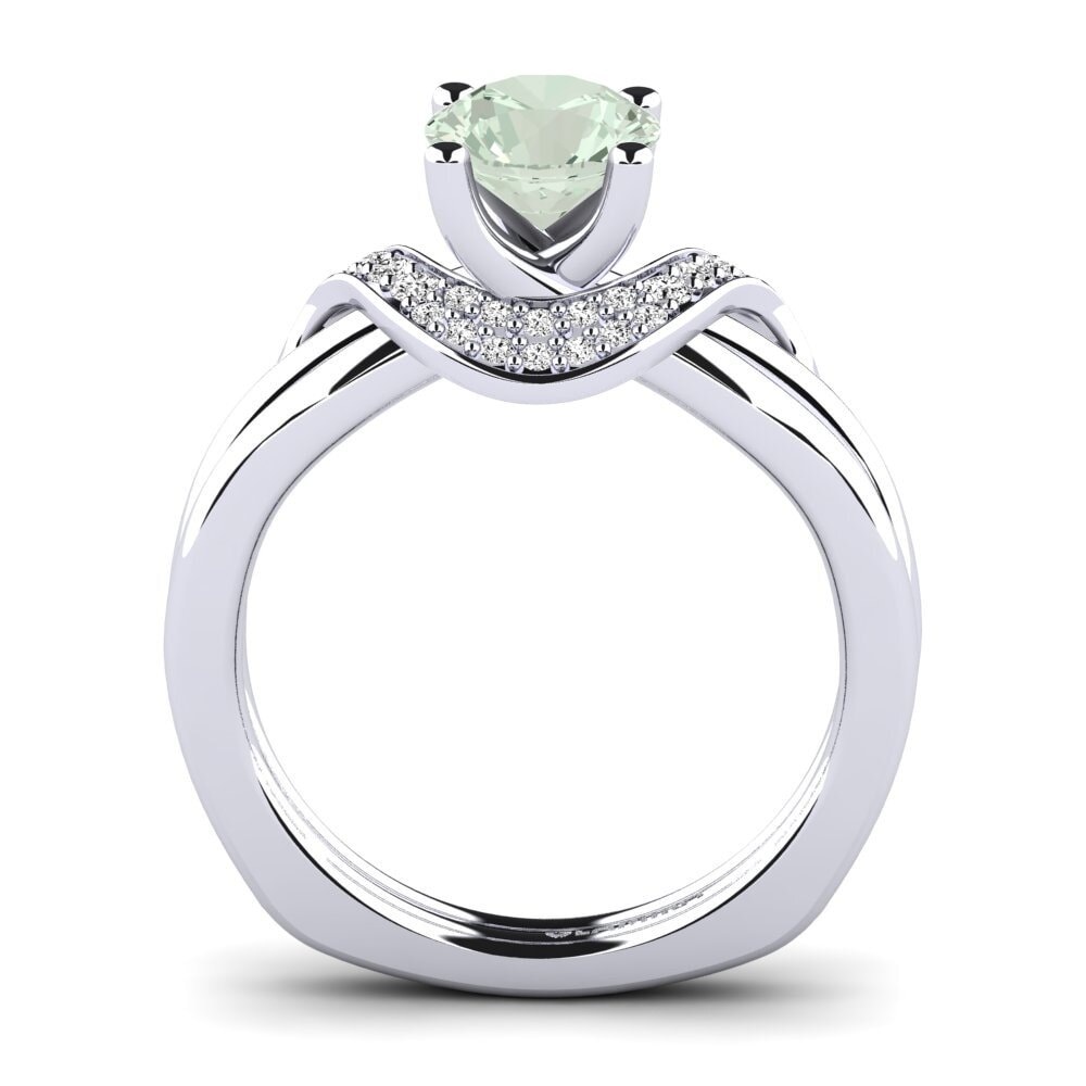 Amatista verde Anillo de compromiso Alasha 1.0 crt