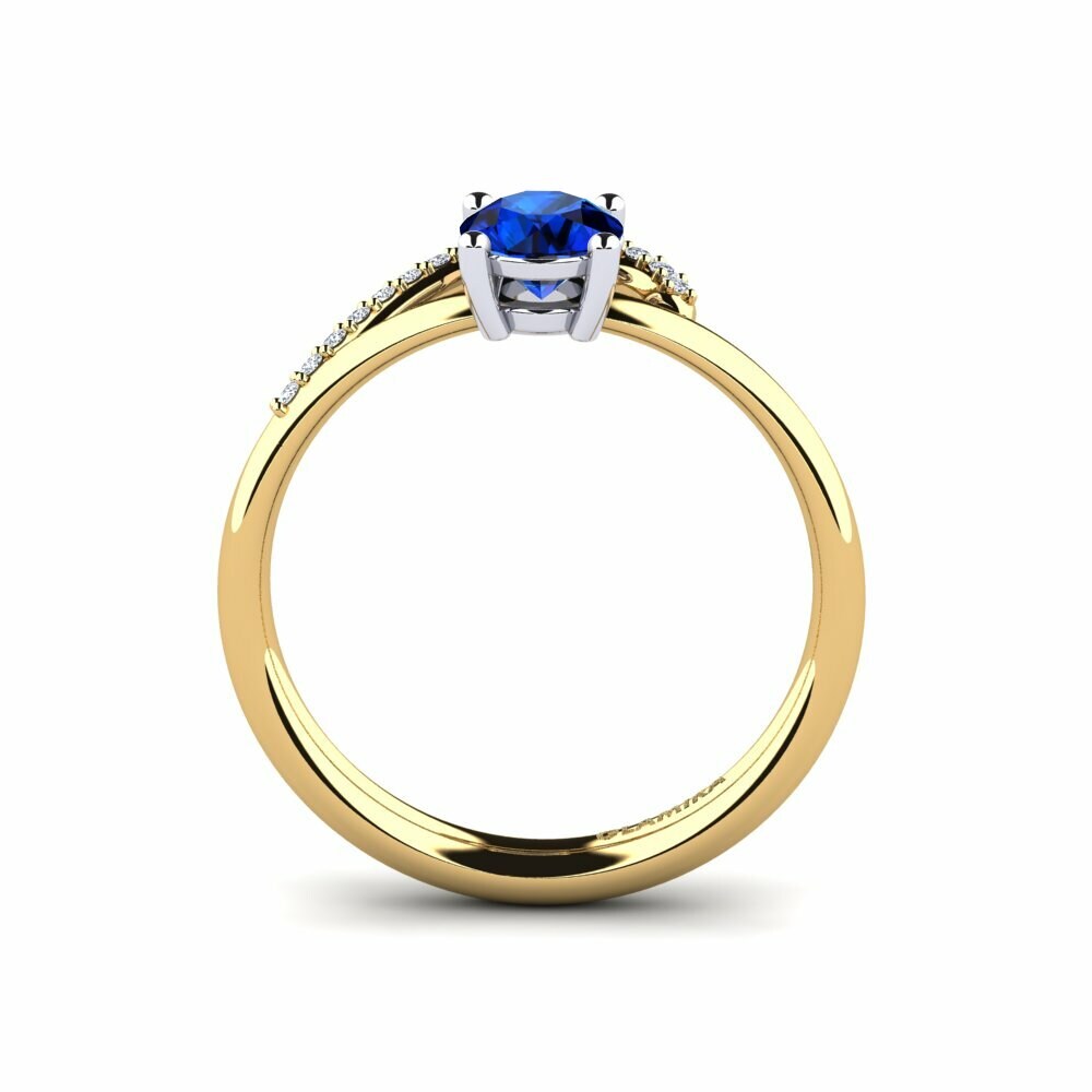 Safiro (Creado en Laboratorio) Anillo de compromiso Alazre