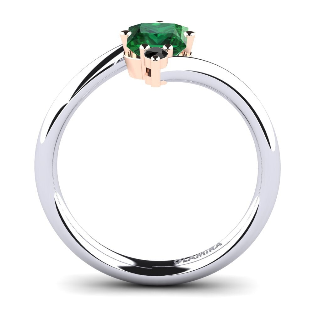14ct White & Rose Gold Tsavorite Engagement Ring Albarracin