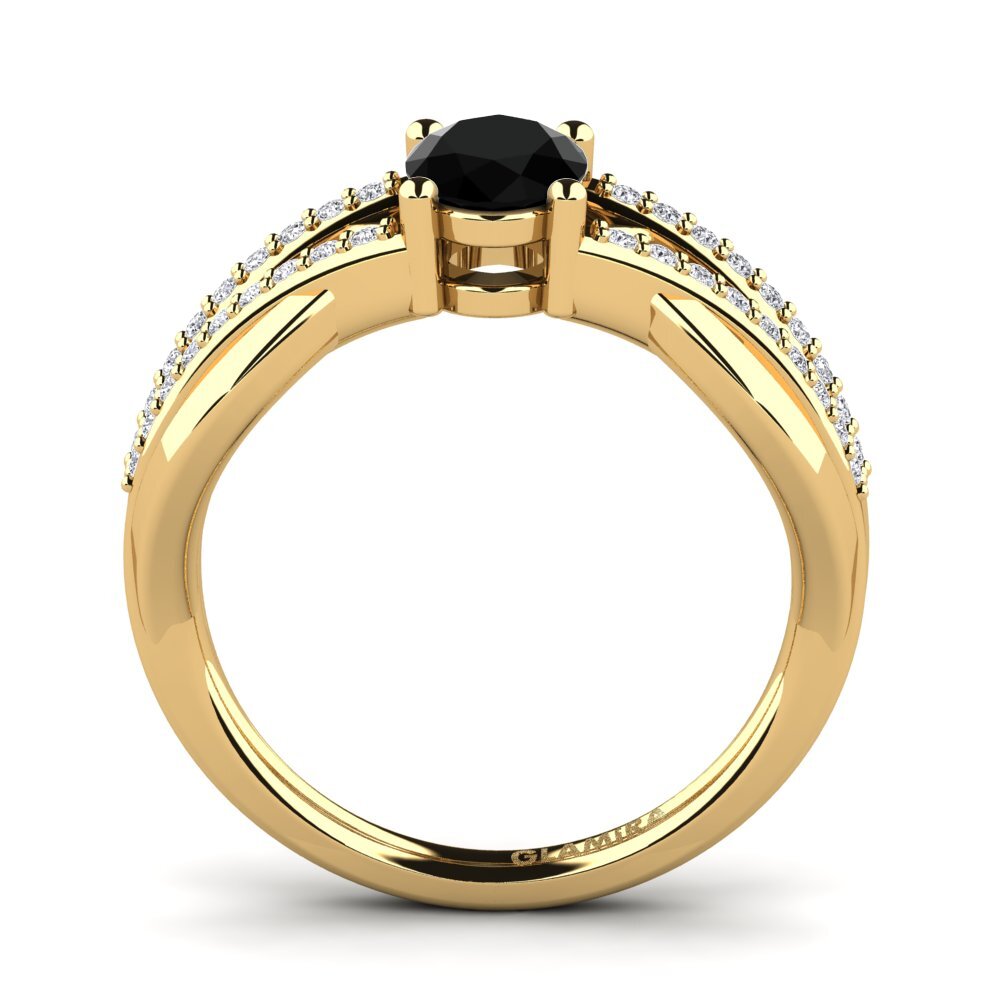 Black Sapphire Engagement Ring Aldabella