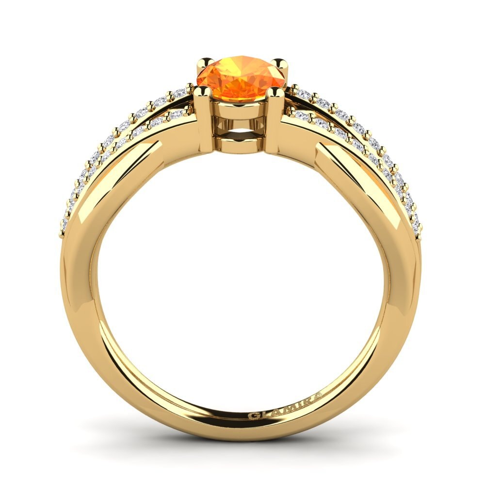 Zafiro Naranja Anillo de compromiso Aldabella