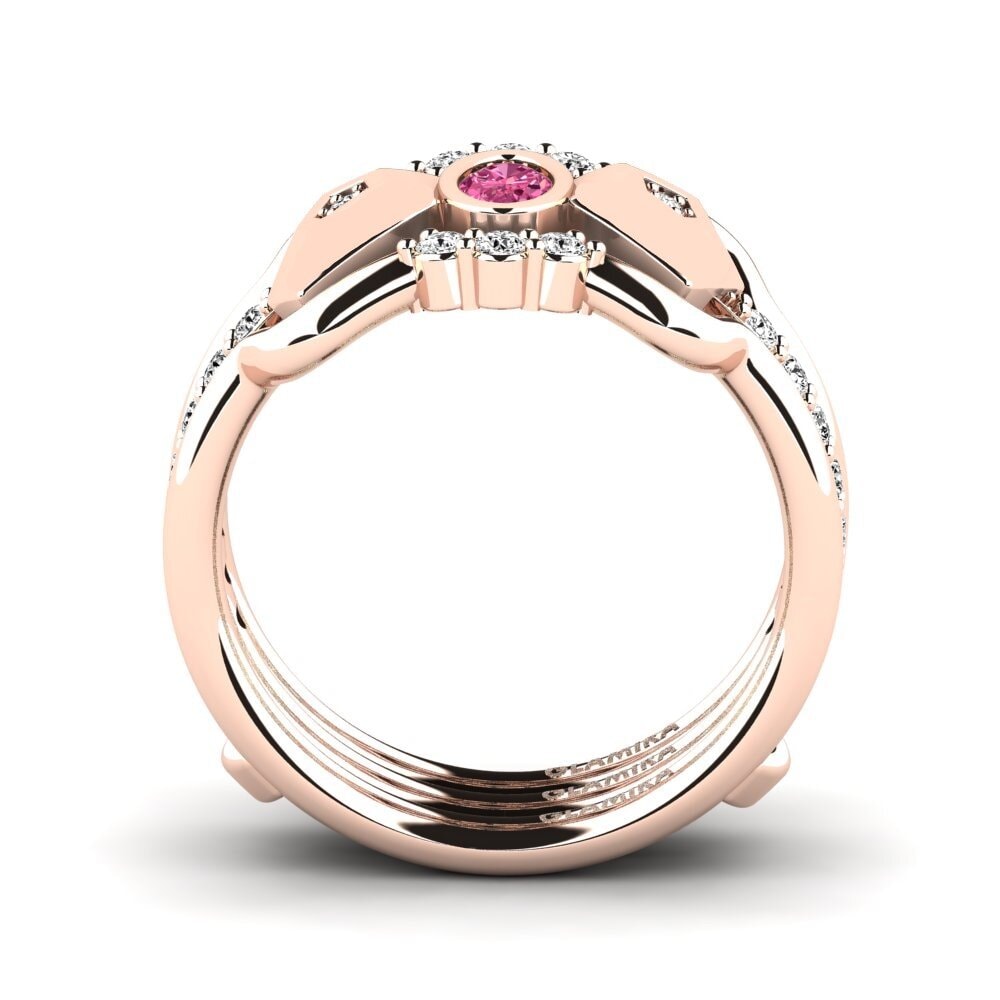 Turmalina rosa Anillo Aldl SET