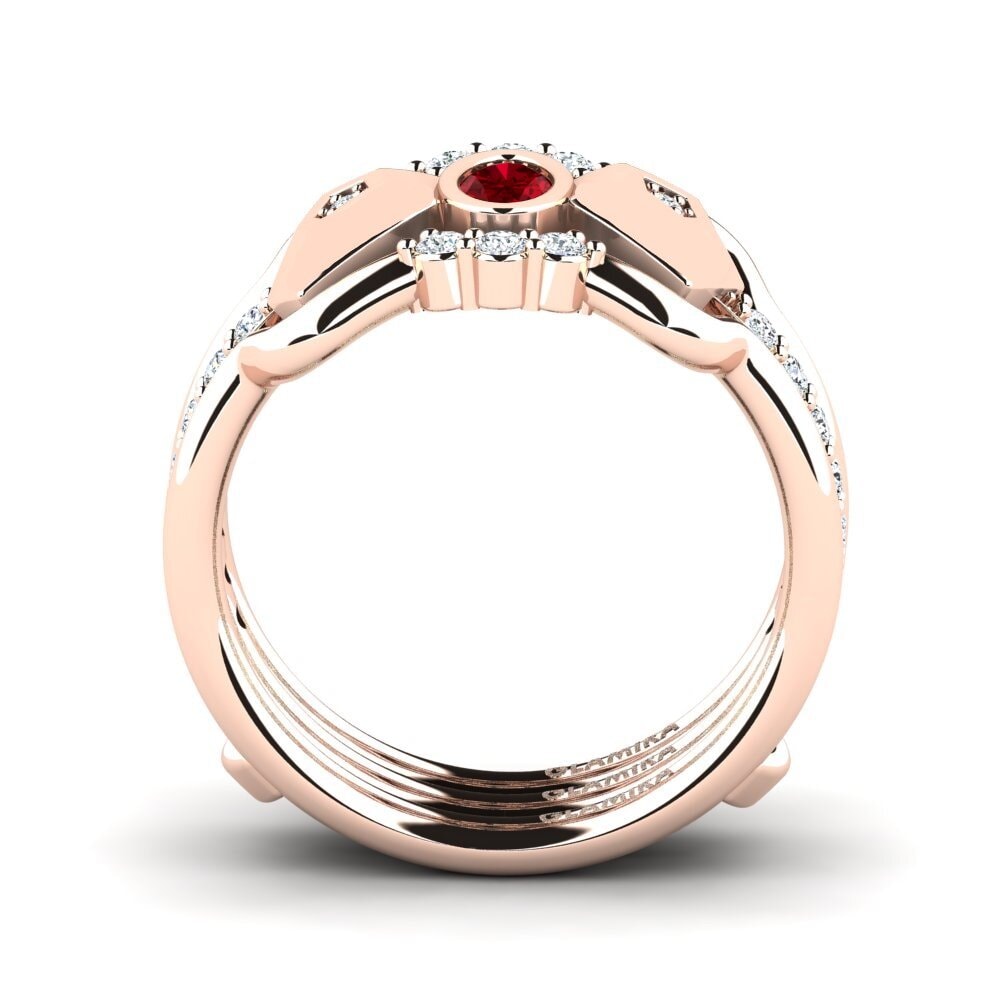Circonita Roja Anillo Aldl SET
