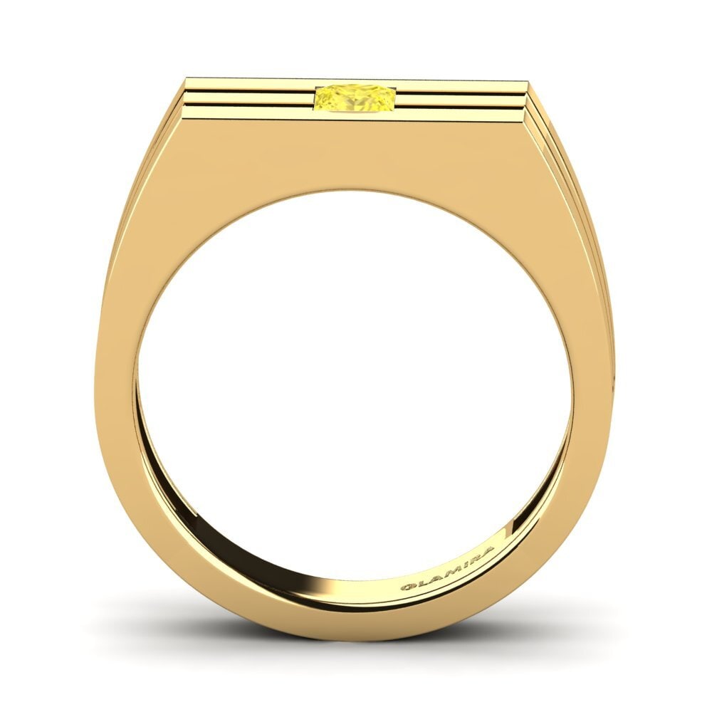9ct Yellow Gold Yellow Sapphire Men's Ring Alecander