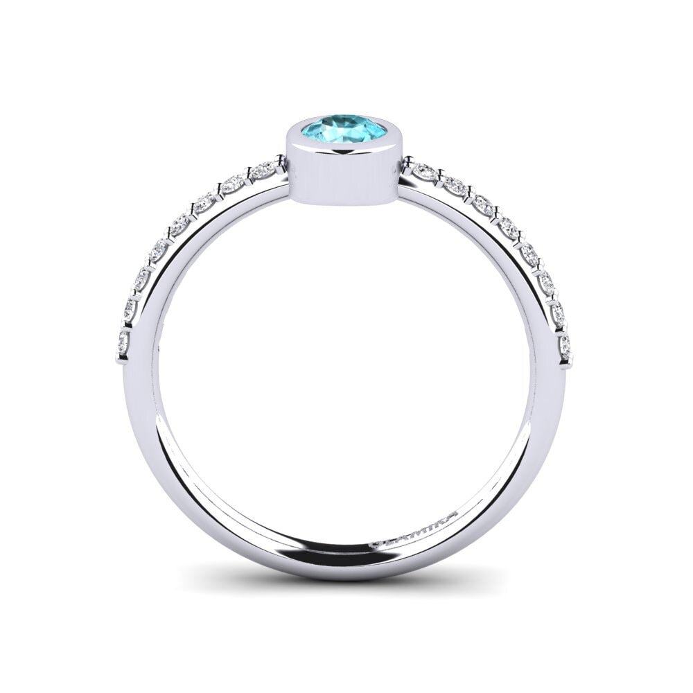 White Silver Blue Zircon Women's Ring Aleckon