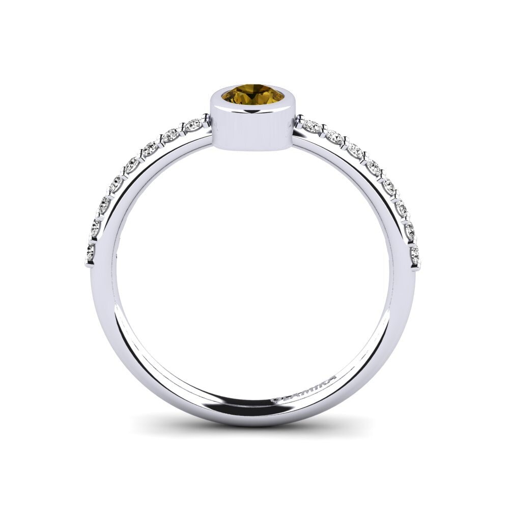 Zircão Castanha Anel Feminino Aleckon