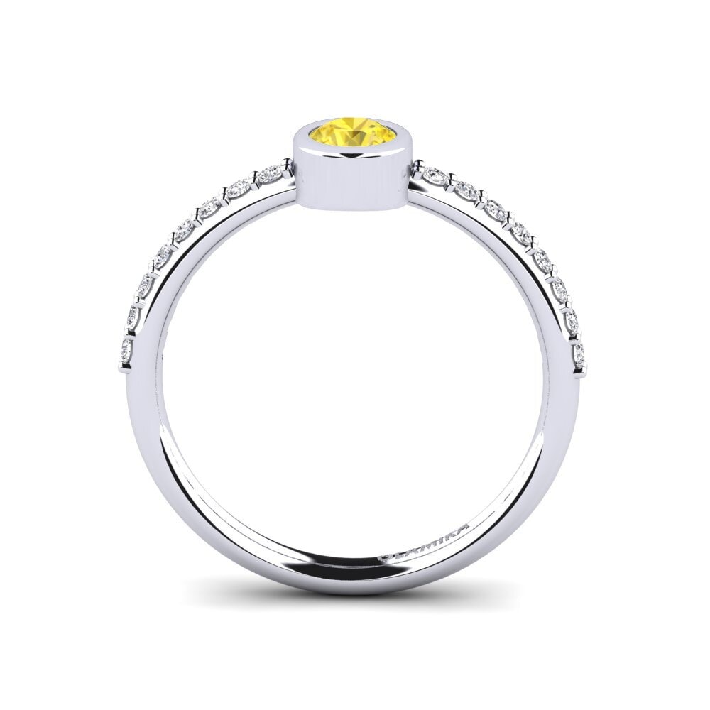 Yellow Sapphire Women's Ring Aleckon