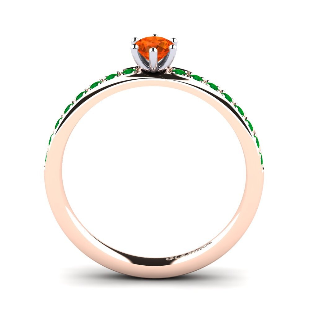 14ct Rose / White Gold Fire-Opal Engagement Ring Ageall