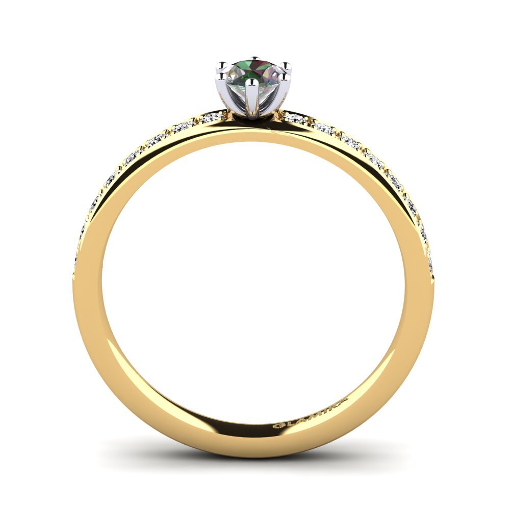 750 Gelb & Weißgold Mystic Topas Verlobungsring Ageall