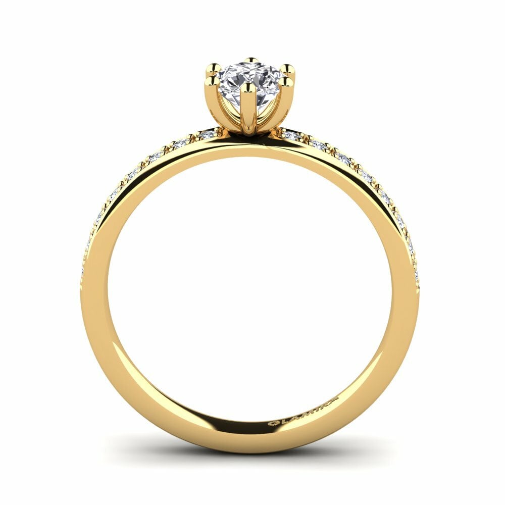 18k Yellow Gold Engagement Ring Ageall 0.5 crt