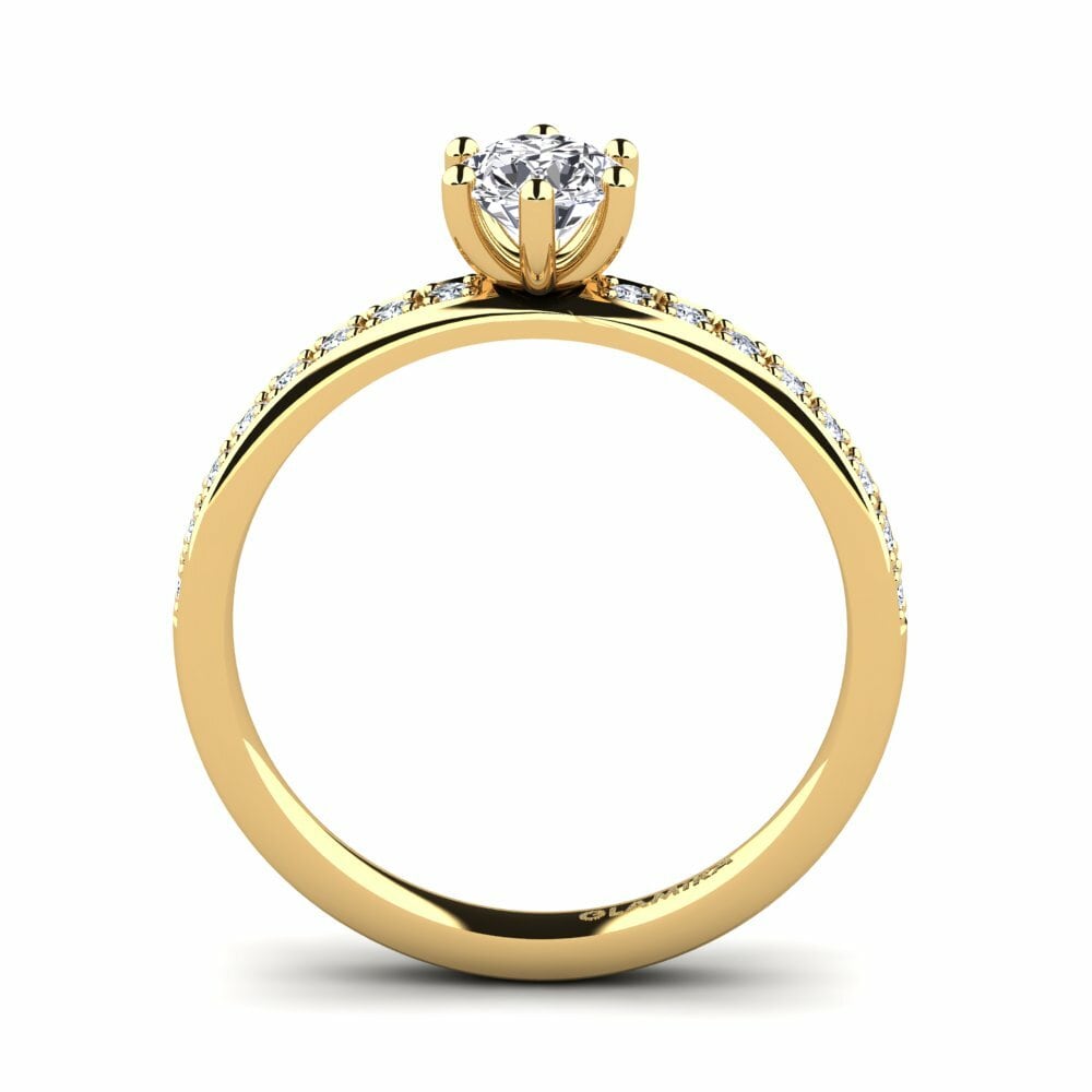 9k Yellow Gold Engagement Ring Ageall 0.5 crt