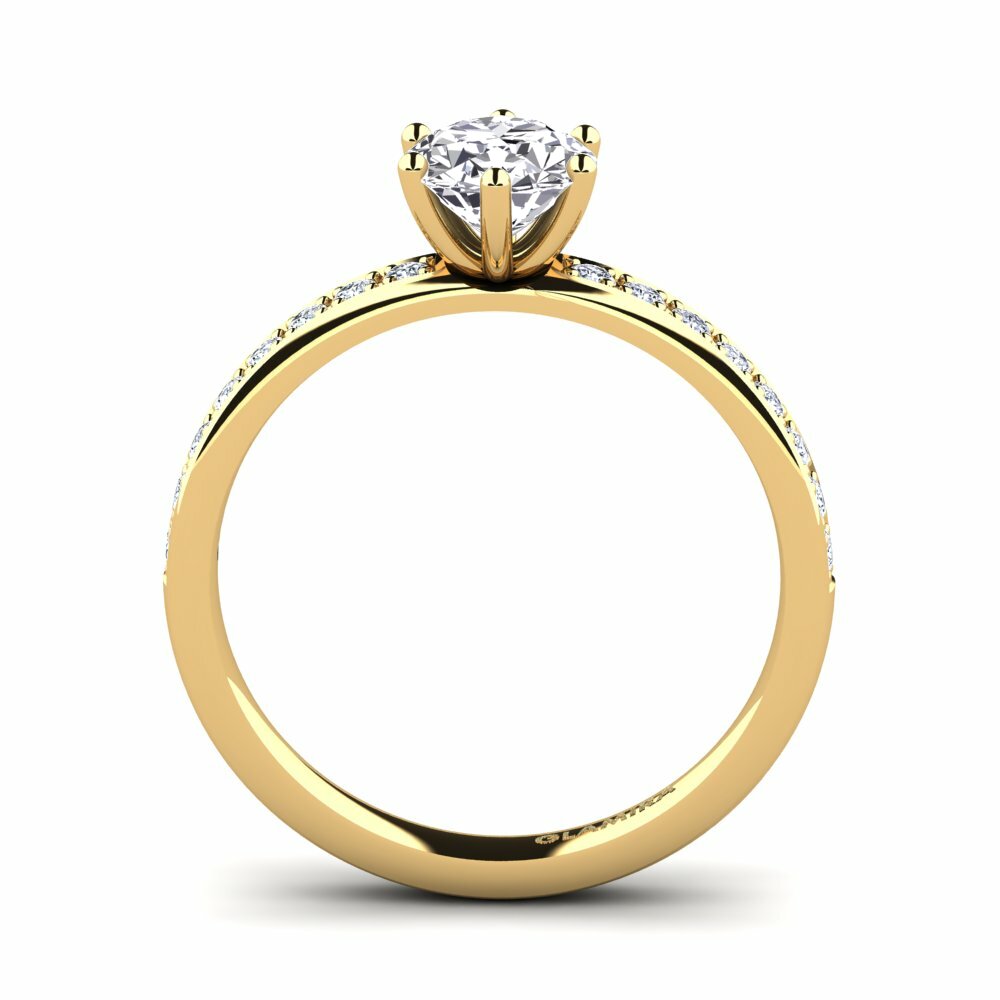 18k Yellow Gold Engagement Ring Ageall 0.8 crt