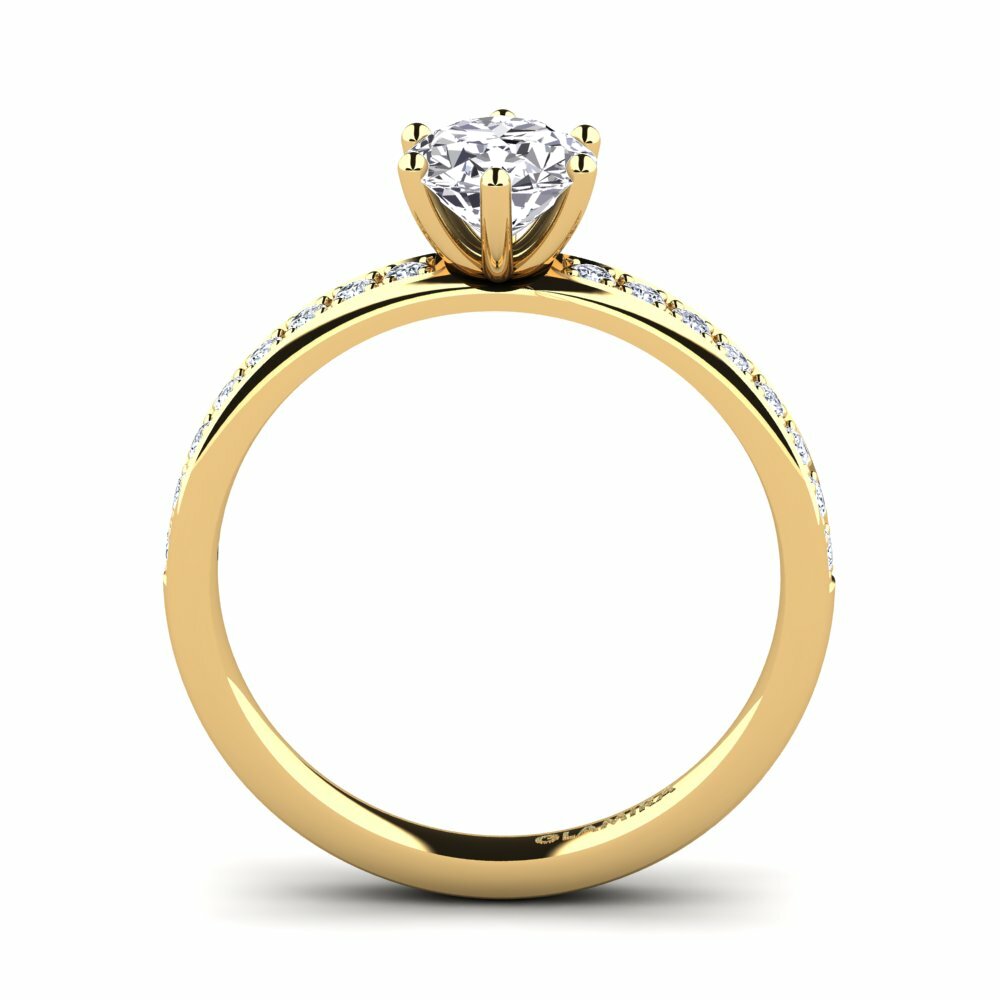 9k Yellow Gold Engagement Ring Ageall 0.8 crt