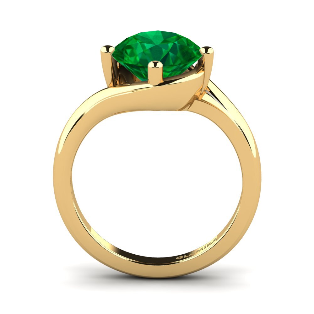 Esmeralda (creada en laboratorio) Anillo de compromiso Alfrida 3.0 crt
