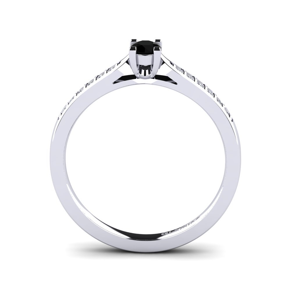 Black Onyx Engagement Ring Alina 0.16 crt