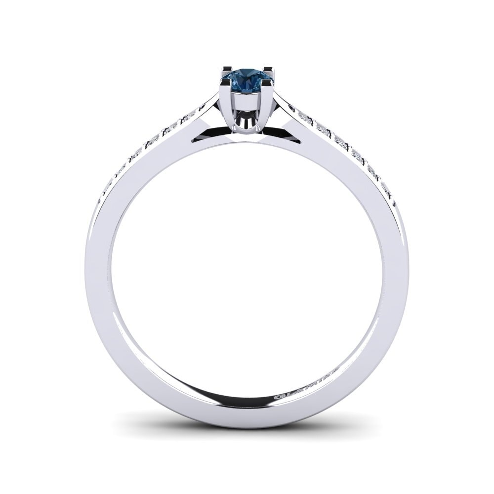 Diamante Azul Anel de Noivado Alina 0.16crt