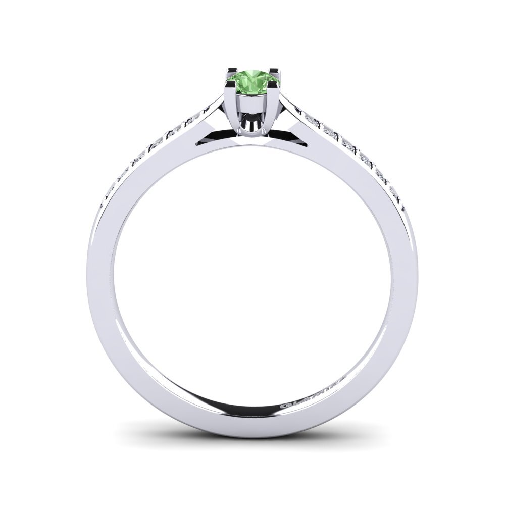 Diamante Verde Anel de Noivado Alina 0.16crt