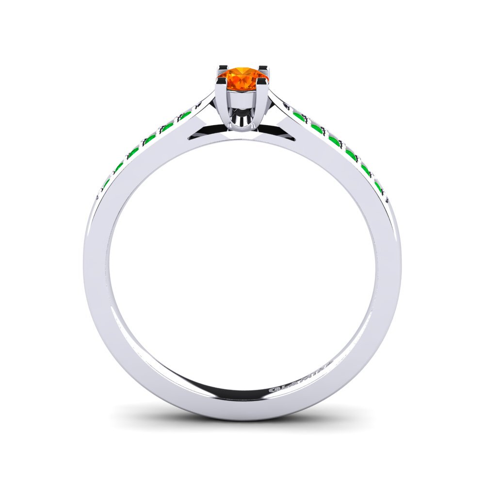 Orange Sapphire Engagement Ring Alina 0.16 crt