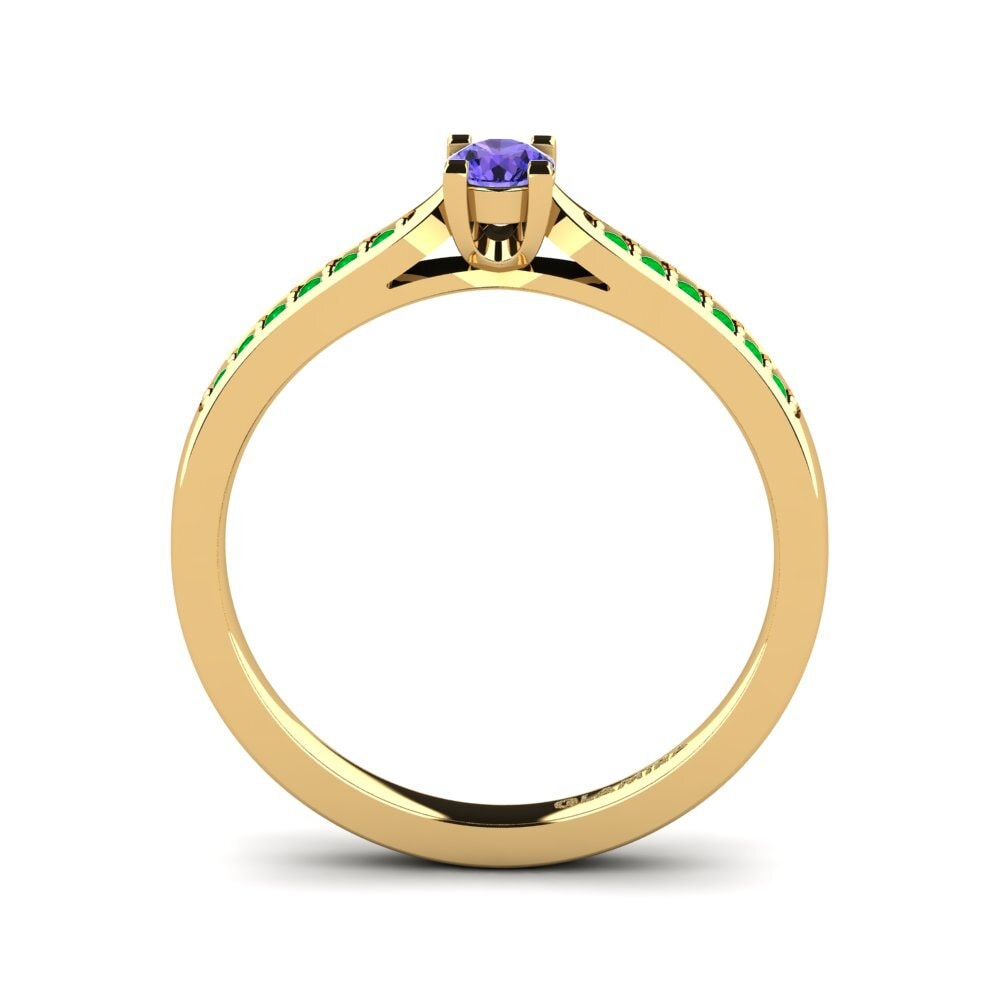 14ct Yellow Gold Tanzanite Engagement Ring Alina 0.16 crt