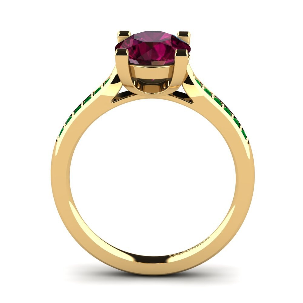 14ct Yellow Gold Rhodolite Garnet Engagement Ring Alina 2.0 crt